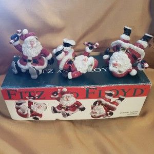 EUC Fitz & Floyd Yuletide Santa Tumblers Set of 3 # 2019/1852  $35MSRP